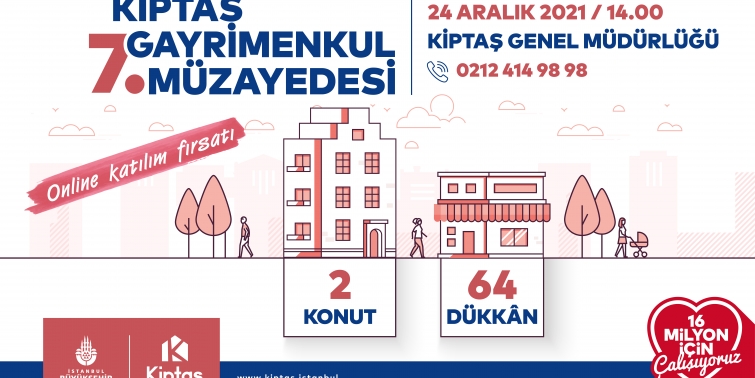 KİPTAŞ 24 Aralık’ta 64 dükkan ve 2 konutu açık artırmayla satışa sunuyor