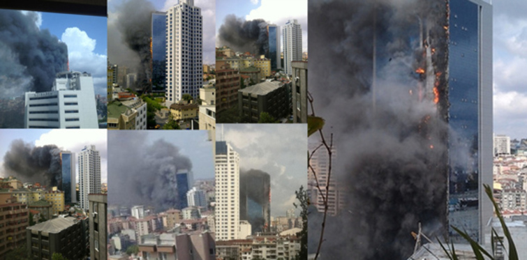 Polat Tower’da yangın paniği