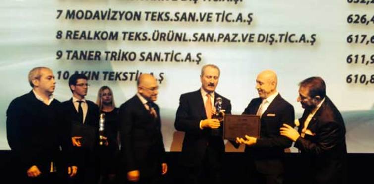 Bakan Çağlayan’dan Şahinler Holding’e anlamlı ödül
