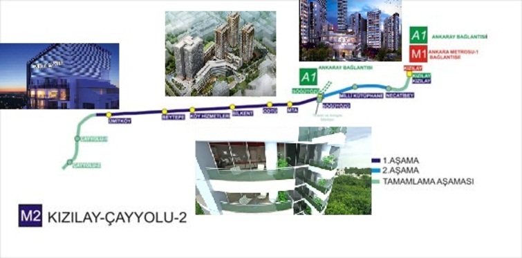 Kızılay Çayyolu metro güzergahı ve konut projeleri