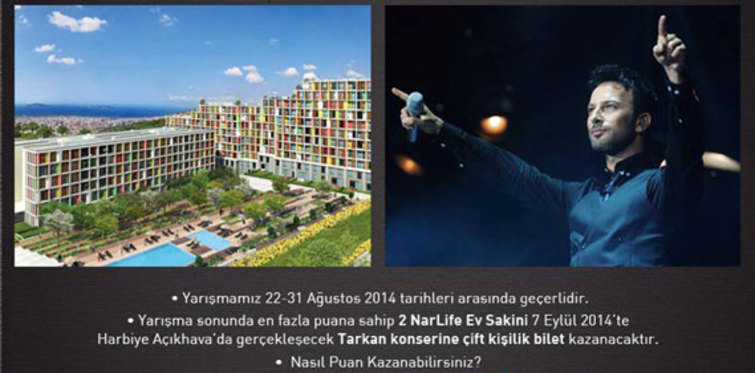 Narlife Tarkan konserine gönderiyor