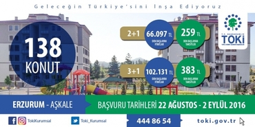 TOKİ Erzurum Aşkale konutları