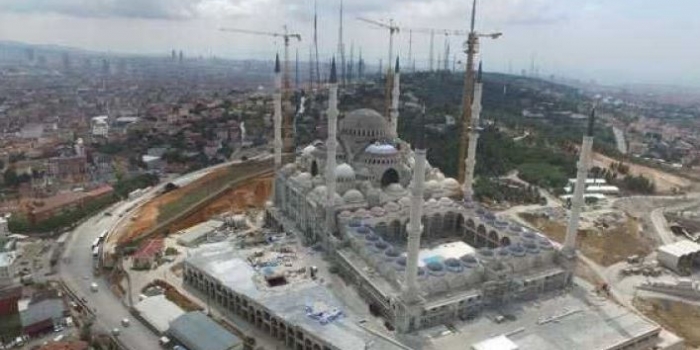Çamlıca Camii'nin kaba inşaatı tamamlandı