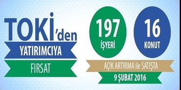 TOKİ'den satılık 197 iş yeri ve 16 konut!
