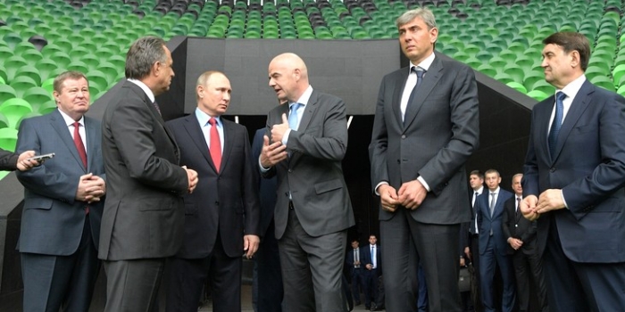ESTA tarafından inşa edilen stadyuma Putin'den tam not