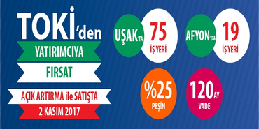 TOKİ Uşak ve Afyonkarahisar'da 94 iş yerini satışa çıkardı