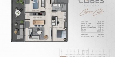 Cubes Ankara Kat ve Daire Plan Resimleri-14