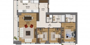 Çukurova Balkon Kat ve Daire Plan Resimleri-3