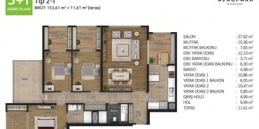 Avrupark Bahçekent Kat ve Daire Plan Resimleri-21