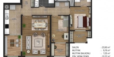 Avrupark Bahçekent Kat ve Daire Plan Resimleri-8