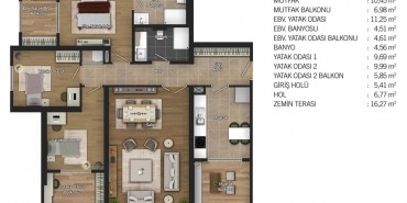 Avrupark Bahçekent Kat ve Daire Plan Resimleri-25