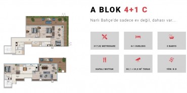 Narlı Bahçe Evleri Kat ve Daire Plan Resimleri-22