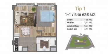 Solo Levent Kat ve Daire Plan Resimleri-1