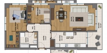 Çukurova Balkon Kat ve Daire Plan Resimleri-2