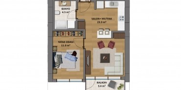 Çukurova Balkon Kat ve Daire Plan Resimleri-1