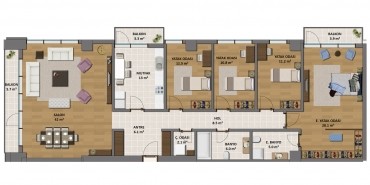 Çukurova Balkon Kat ve Daire Plan Resimleri-4