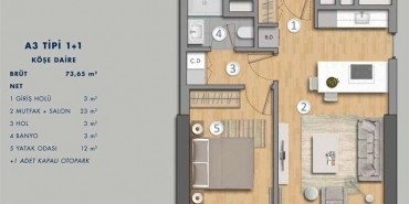 Antasya Residence Kat ve Daire Plan Resimleri-3