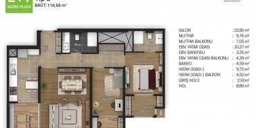 Avrupark Bahçekent Kat ve Daire Plan Resimleri-7