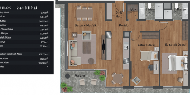 Mesa Çubuklu 28 Kat ve Daire Plan Resimleri-8