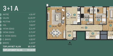 Suadiye Sahil Sitesi Kat ve Daire Plan Resimleri-7