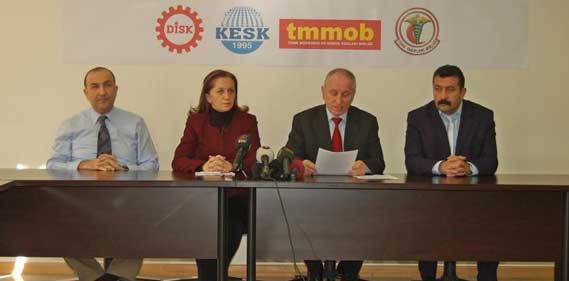 DİSK, KESK, TMMOB veTTB açıklaması DİSK, KESK, TMMOB veTTB açıklaması
