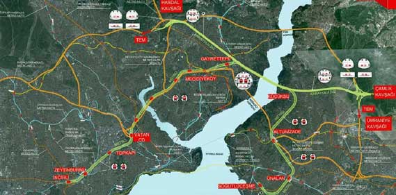 3 Katlı Büyük İstanbul Tüneli Güzergahı
