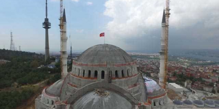 Çamlıca Camii'nin kaba inşaatı tamamlandı