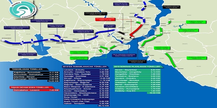 İstanbul'a 16 yeni tünel geliyor