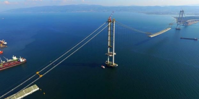 İzmit Körfez Geçiş Köprüsü havadan görüntülendi