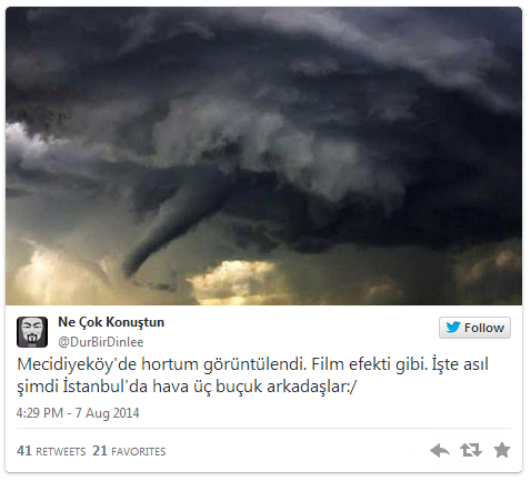Mecidiyeköy'de hortum görüntülendi. Film efekti gibi. İşte asıl şimdi İstanbul'da hava üç buçuk arkadaşlar:/ Mecidiyeköy'de hortum görüntülendi. Film efekti gibi. İşte asıl şimdi İstanbul'da hava üç buçuk arkadaşlar:/