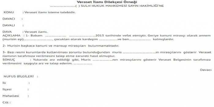 Veraset ilamı noter ücreti