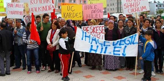 Göcek Koyları ihalesi protesto edildi Göcek Koyları ihalesi protesto edildi